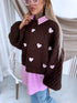 Knitted Sweater "CHOCOLATEY LOVE 7102" – Choco & Pink